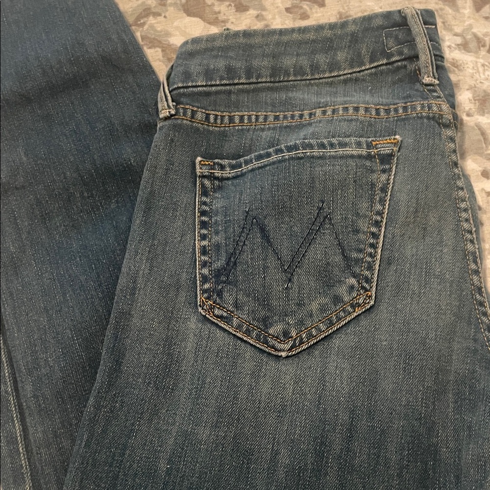 MOTHER Skinny Jeans in Deep Blue